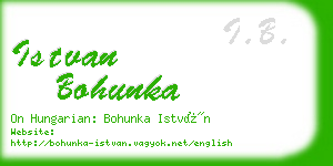 istvan bohunka business card